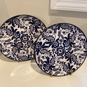 Set of (2) CMG Blue & White Plates